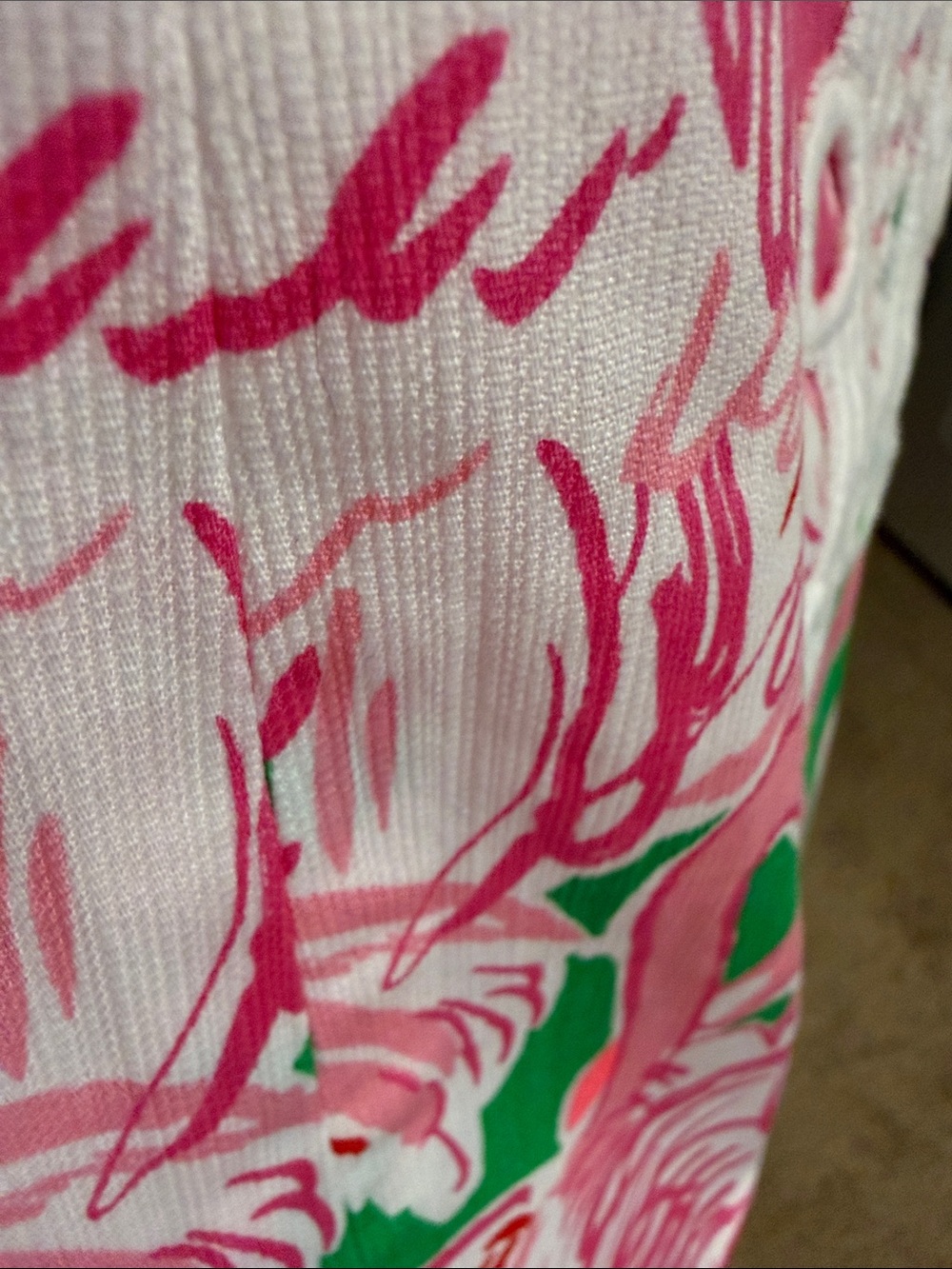 Lilly Pulitzer 💗Sleeveless Pink & Green Flamingo Print Shift Dress - Picture 12 of 15